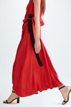 Obi asymmetric satin midi dress