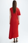 Obi asymmetric satin midi dress