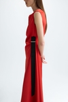Obi asymmetric satin midi dress