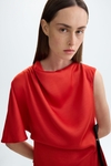 Obi asymmetric satin midi dress