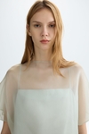 Layered silk organza fitted dress
