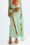 Print twill fitted dress with scarf