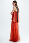Obi print bambula long dress