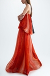 Obi print bambula long dress