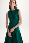 Taffeta fitted midi dress