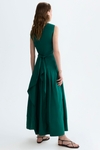 Taffeta fitted midi dress