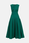 Taffeta fitted midi dress