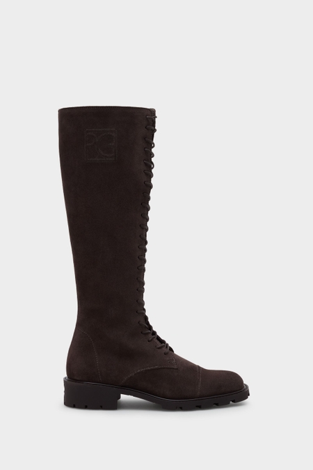 SUEDE FLAT HIGH BOOTS