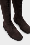 Suede flat high boots