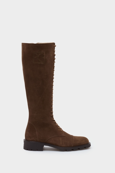SUEDE FLAT HIGH BOOTS