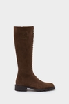 Suede flat high boots
