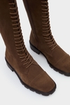 Suede flat high boots