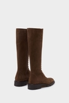 Suede flat high boots