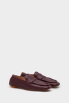 Leather ruched loafers