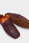 Leather ruched loafers