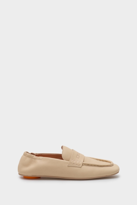 LEATHER RUCHED LOAFERS