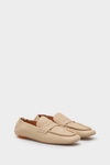 Leather ruched loafers