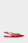 Cube leather slingback flats