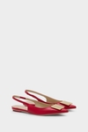 Cube leather slingback flats