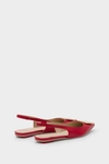 Cube leather slingback flats