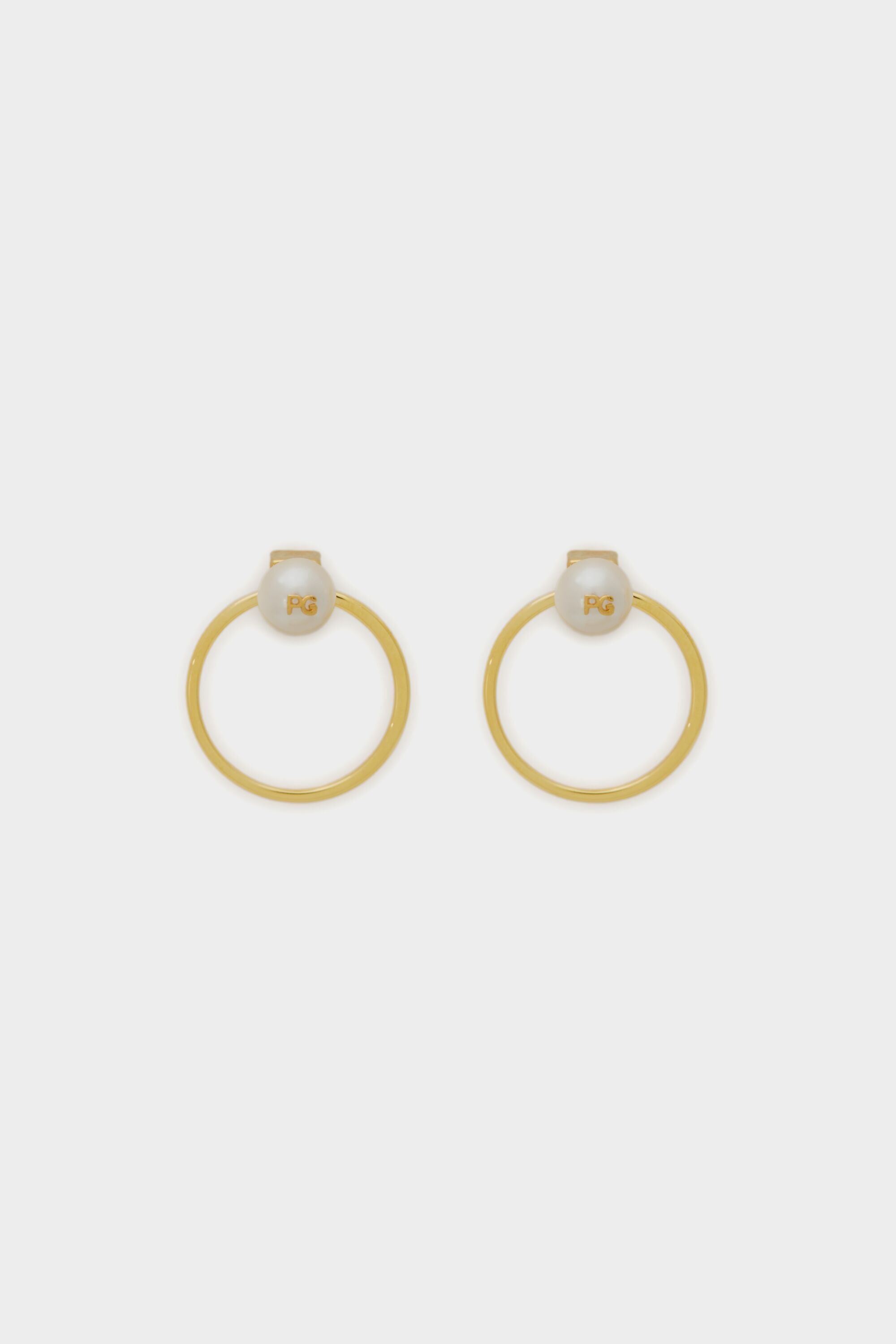 Satélite hoop earrings gold/pearl - Purificacion Garcia United States