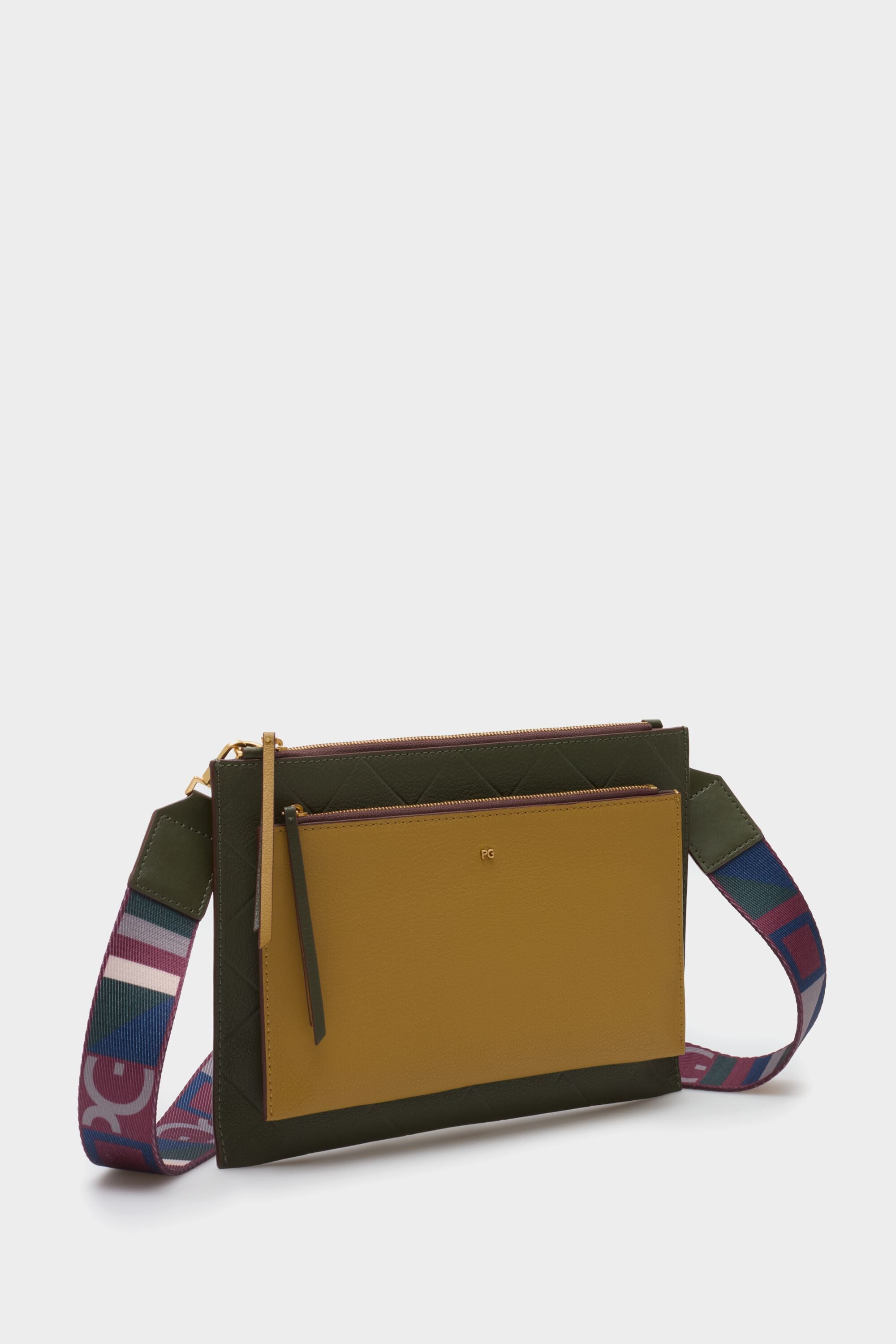 Tándem double crossbody bag olive green - Purificacion Garcia