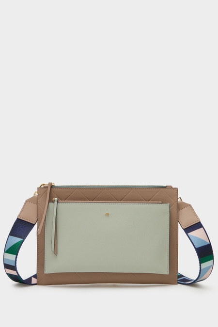 BOLSO BANDOLERA DOBLE TÁNDEM GROSGRAIN