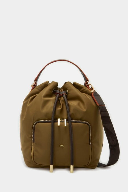 NYLON CROSS BODY BUCKET BAG