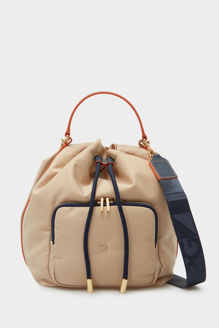 NYLON CROSS BODY BUCKET BAG