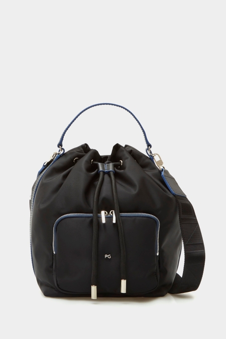 NYLON CROSS BODY BUCKET BAG