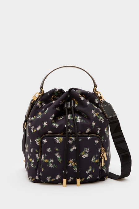 NYLON CROSSBODY BUCKET BAG
