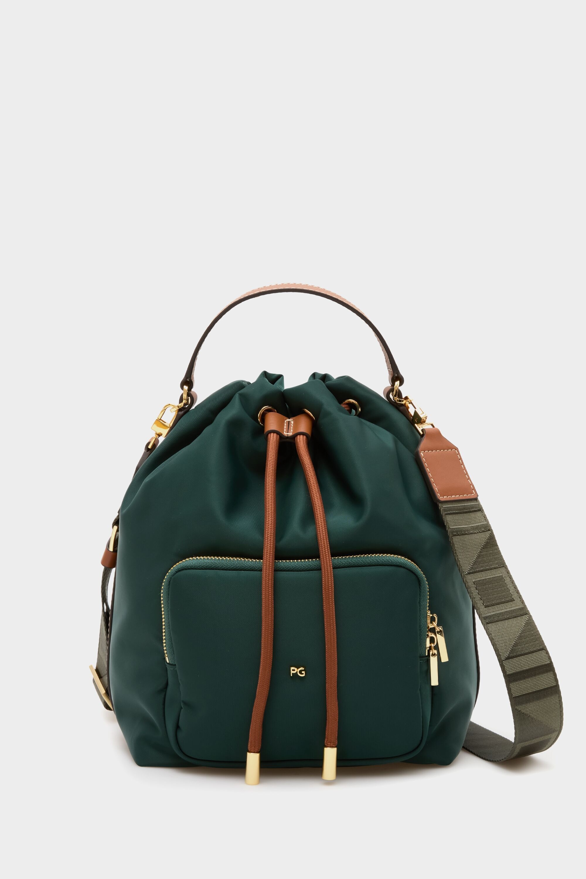 Nylon crossbody bucket bag