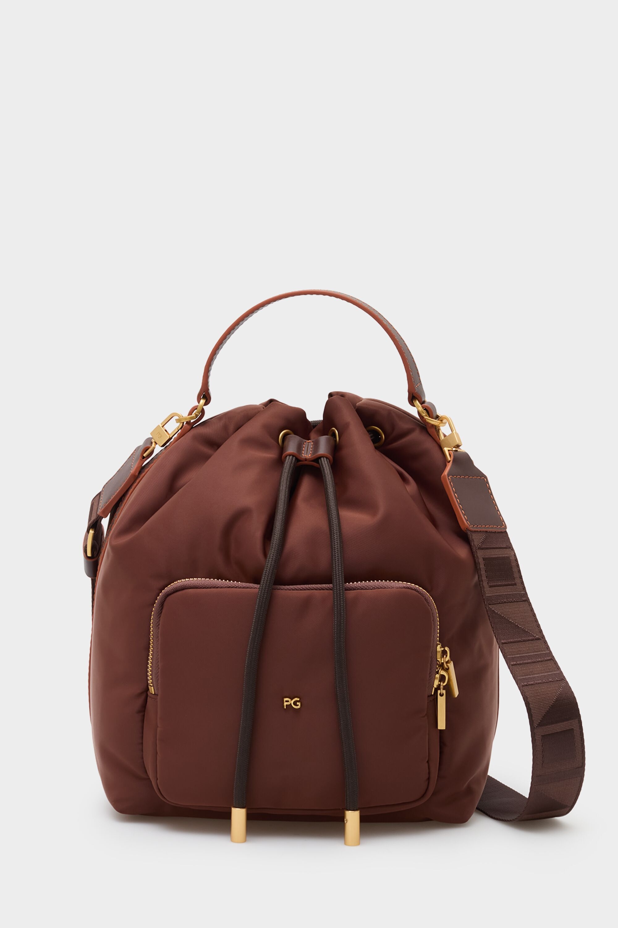 Nylon crossbody bucket bag