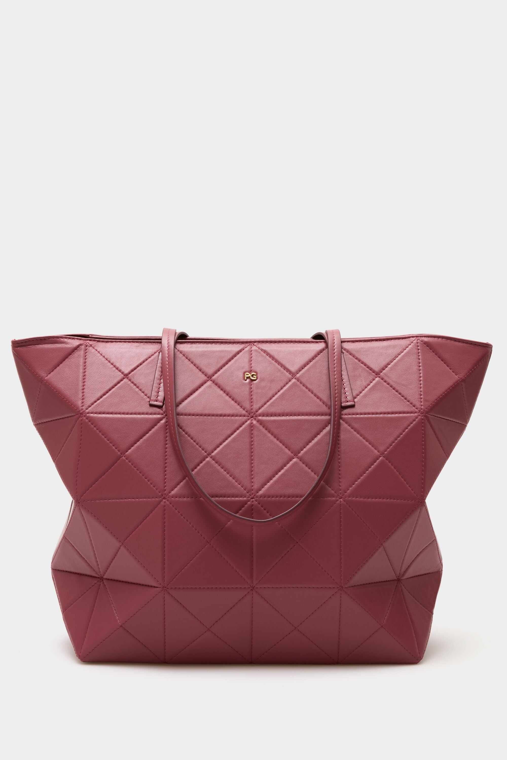 Origami zipped shoulder bag marsala red - Purificacion Garcia