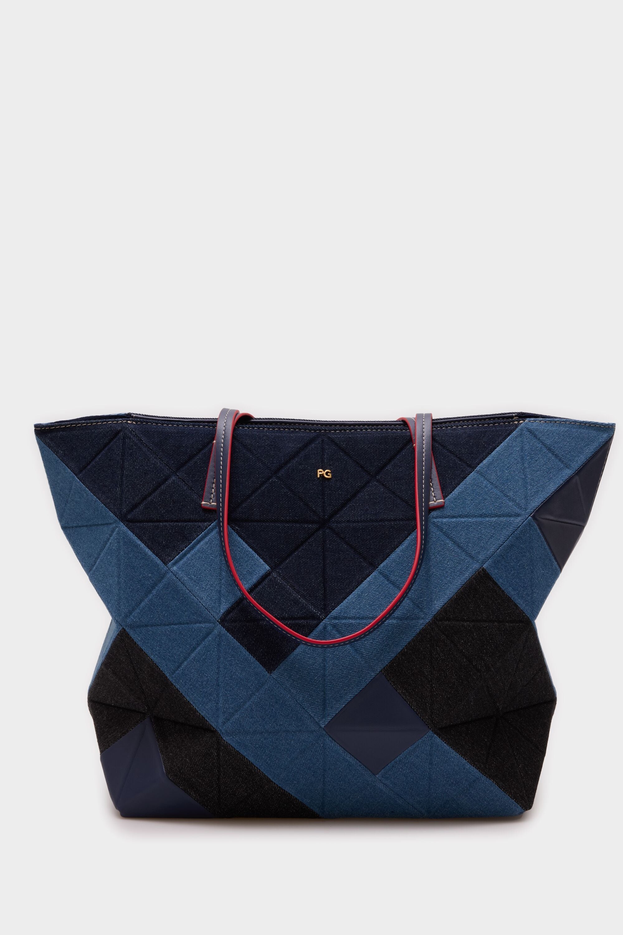 Origami zipped shoulder bag azul indigo - Purificacion Garcia