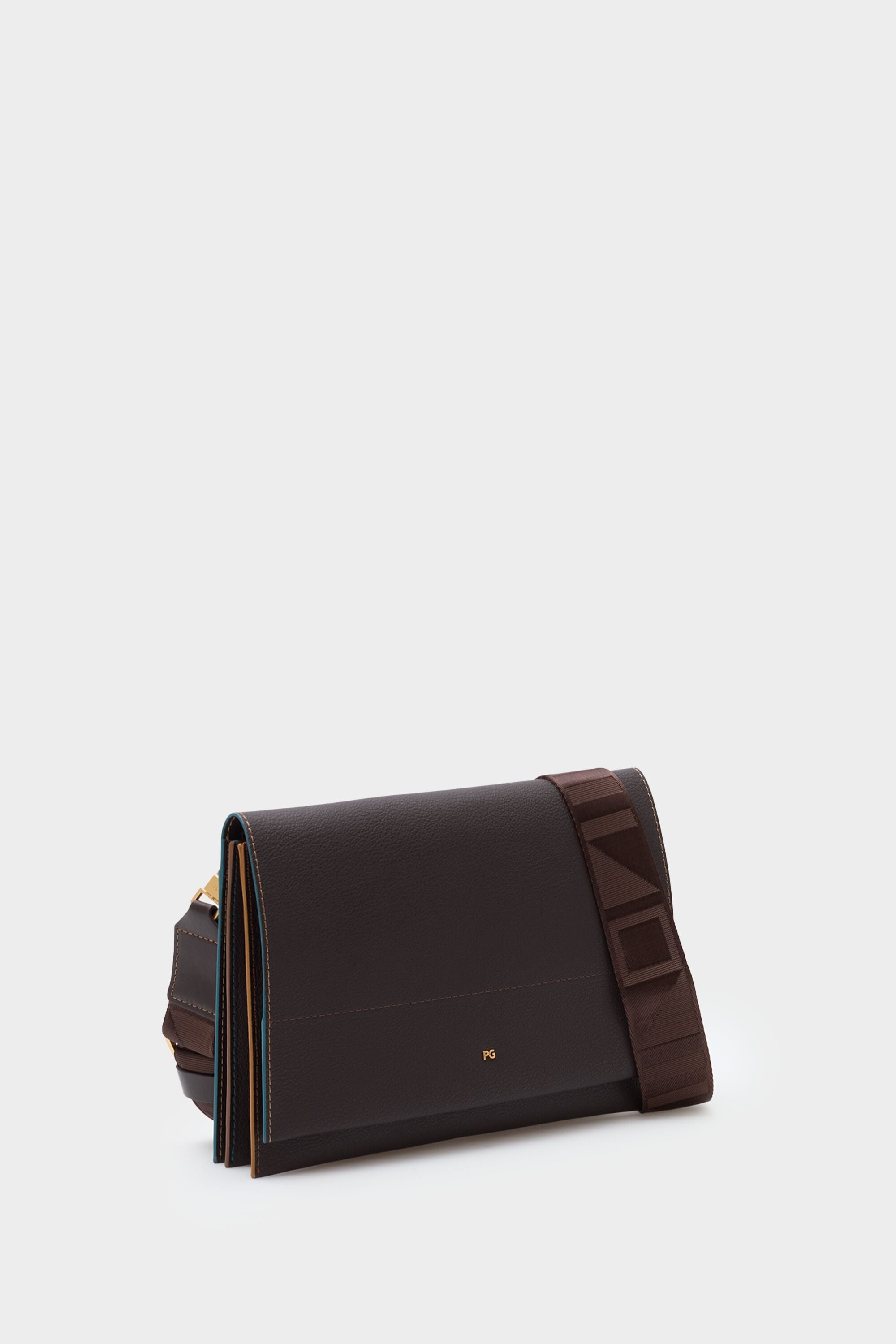 Tándem flap crossbody bag dark brown - Purificacion Garcia United