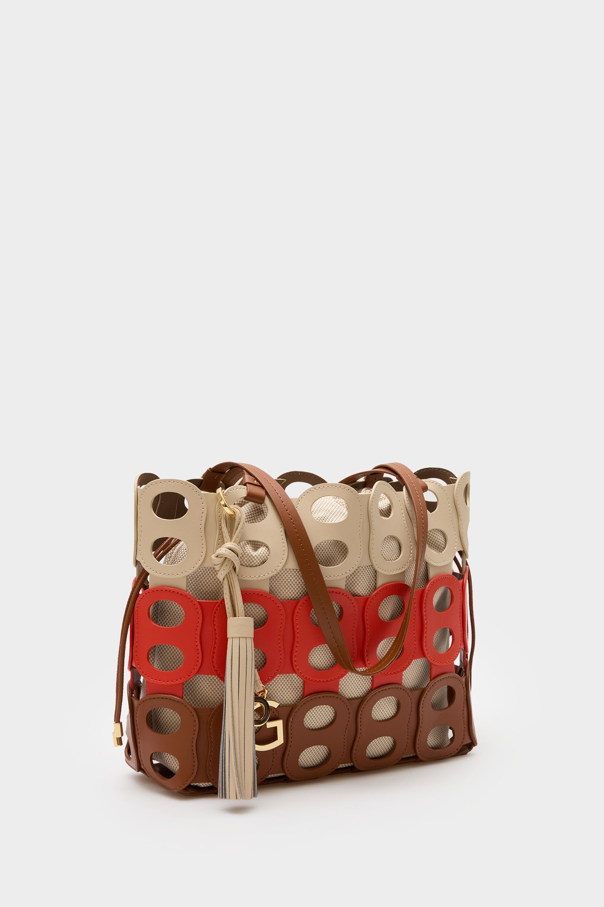 【Purificacion Garcia】ナイロン巾着バッグ Ocho bucket bag brown - Purificacion Garcia United States