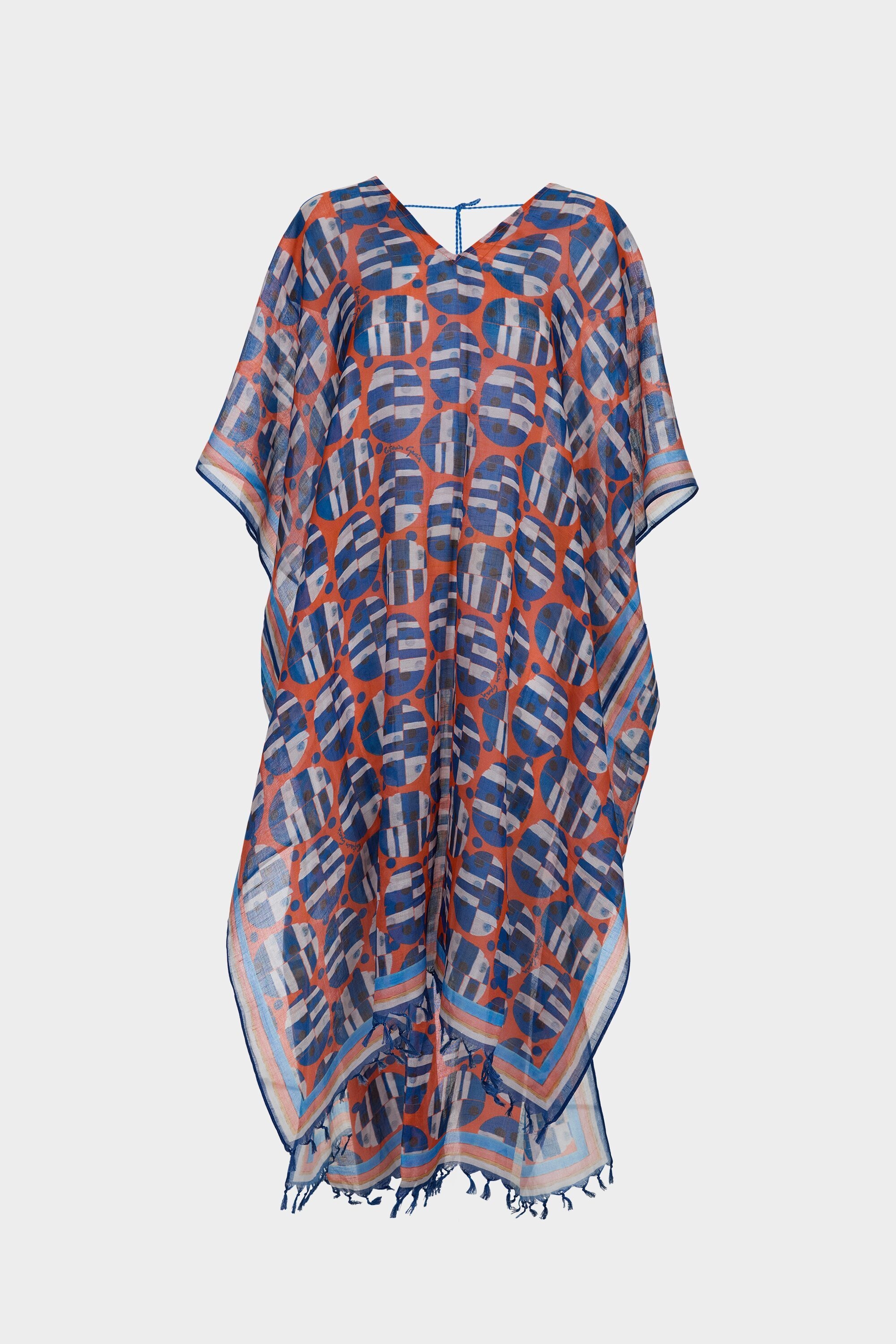 Catastripes modal and linen kaftan