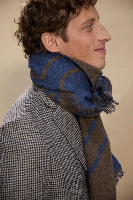 PG LINES WOOL REVERSIBLE SCARF