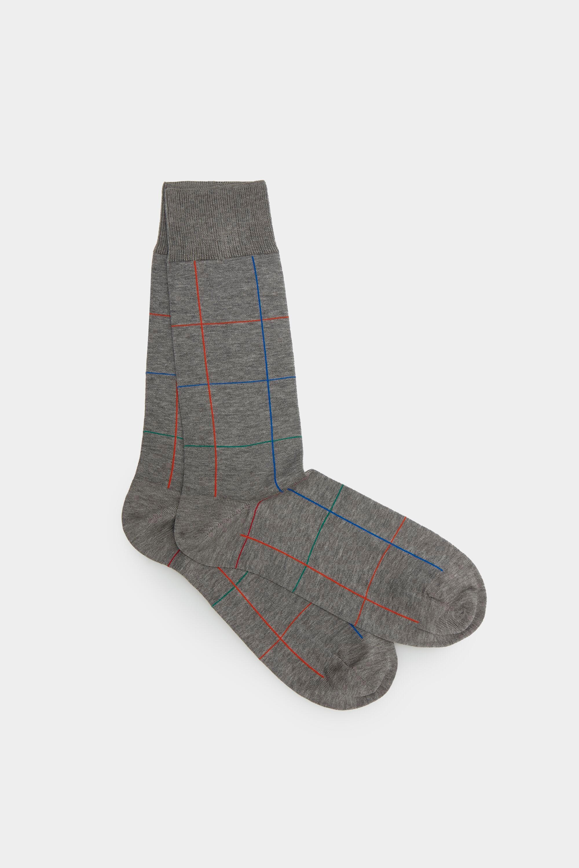 Windowpane check socks