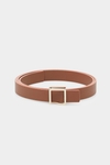 Block skinny leather belt