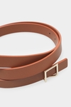 Block skinny leather belt