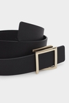 Block leather belt