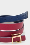 Block leather belt