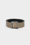 Block leather belt