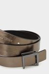 Block leather belt