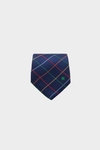 Windowpane chequered textured silk tie