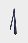 Windowpane chequered textured silk tie