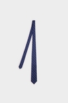 Windowpane chequered textured silk tie