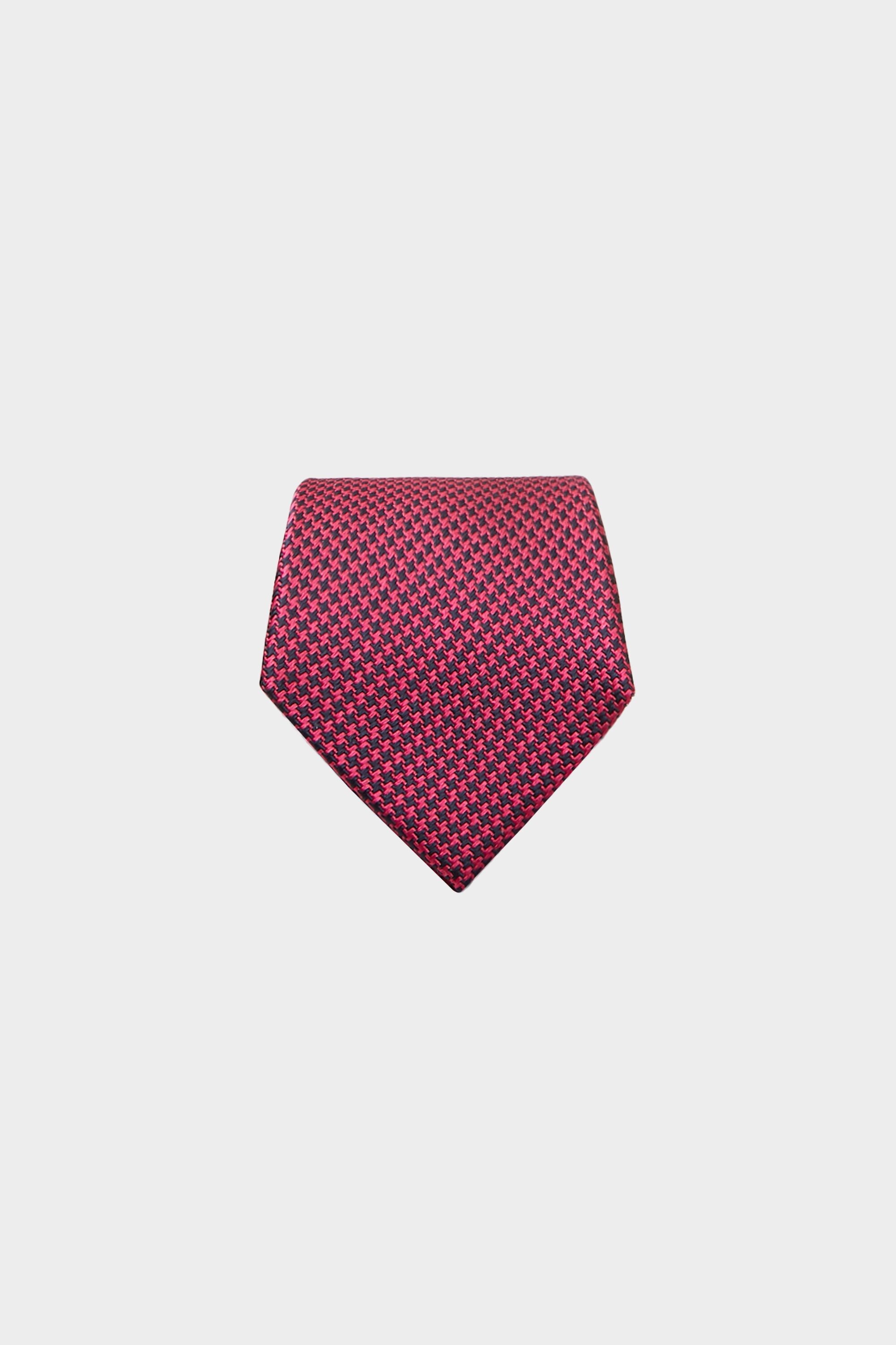 Houndstooth silk tie